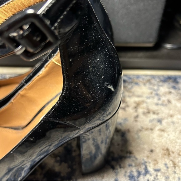 Steve Madden Vivii Black Faux Patent Leather Mary Jane Ankle Strap Heels Size 7 - Picture 7 of 11
